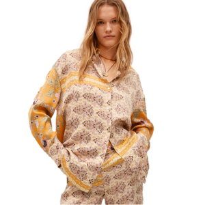 MNG mustard oversized shirt